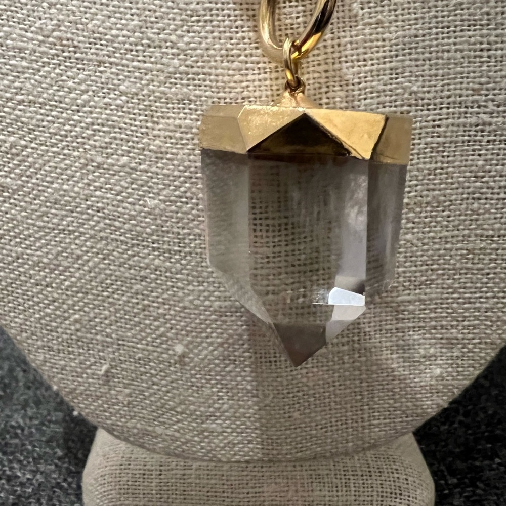 Large Clear Crystal Point necklace - Picture 2 of 4